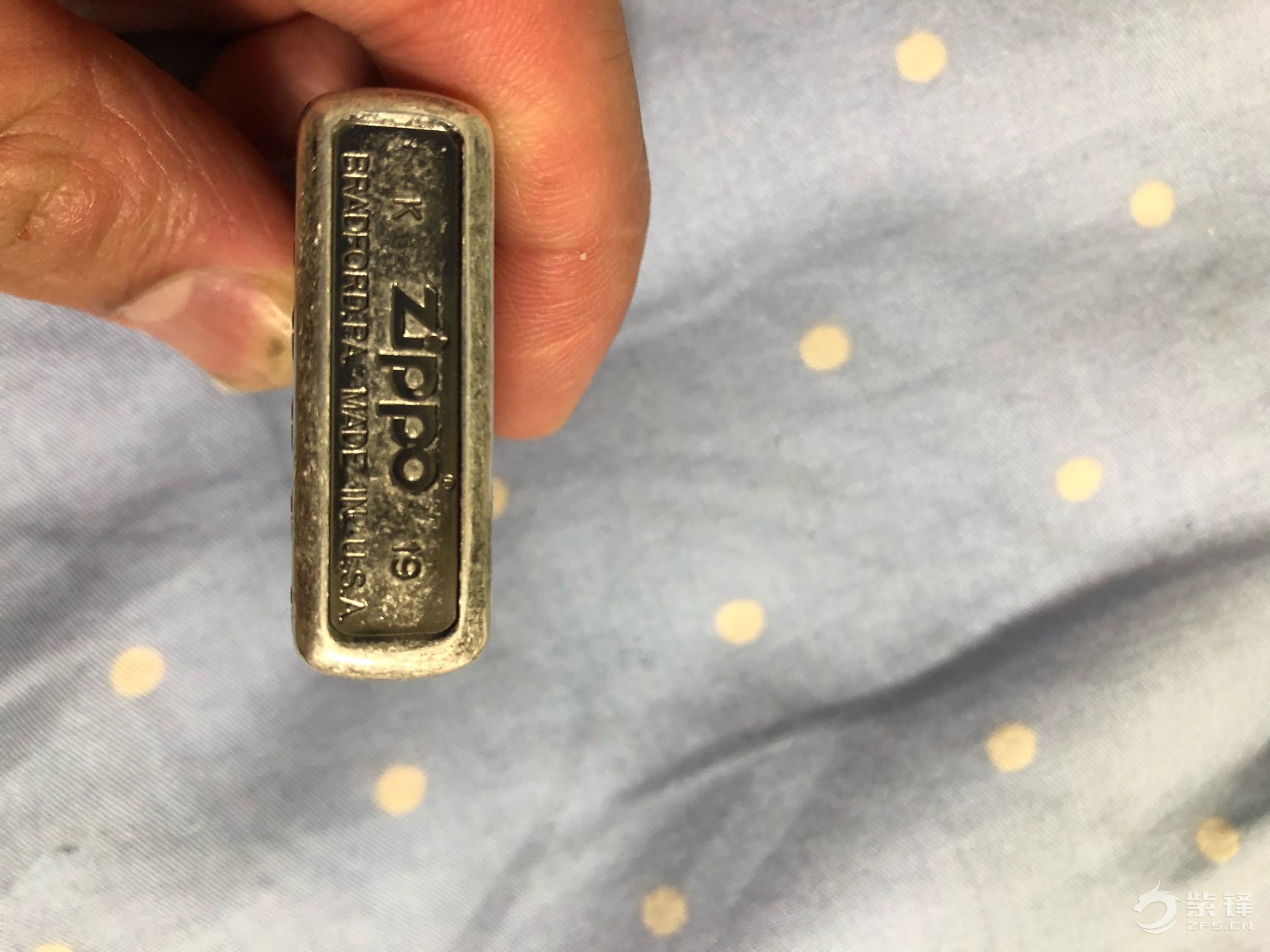 zippo古银蓝心