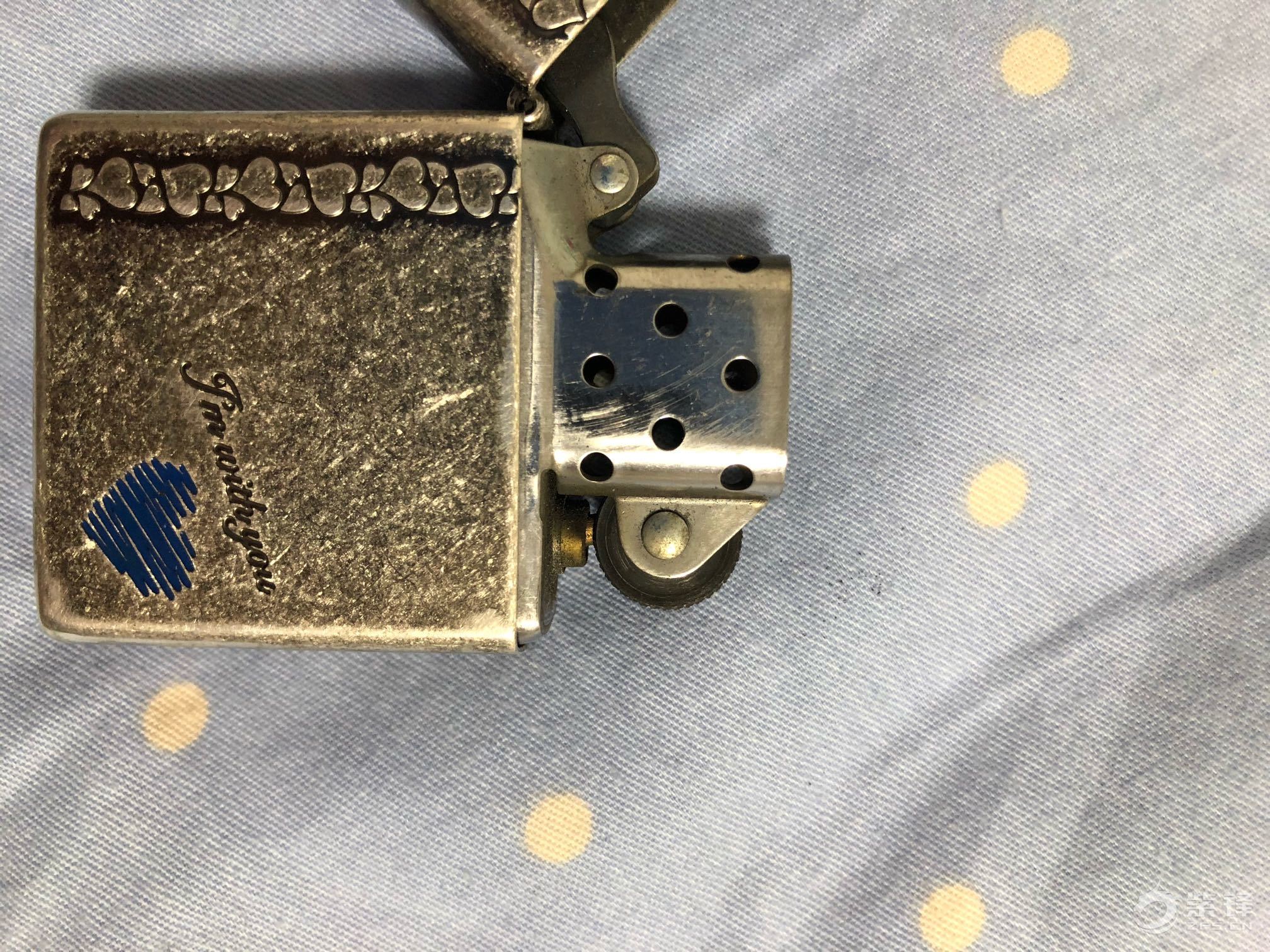 zippo古银蓝心