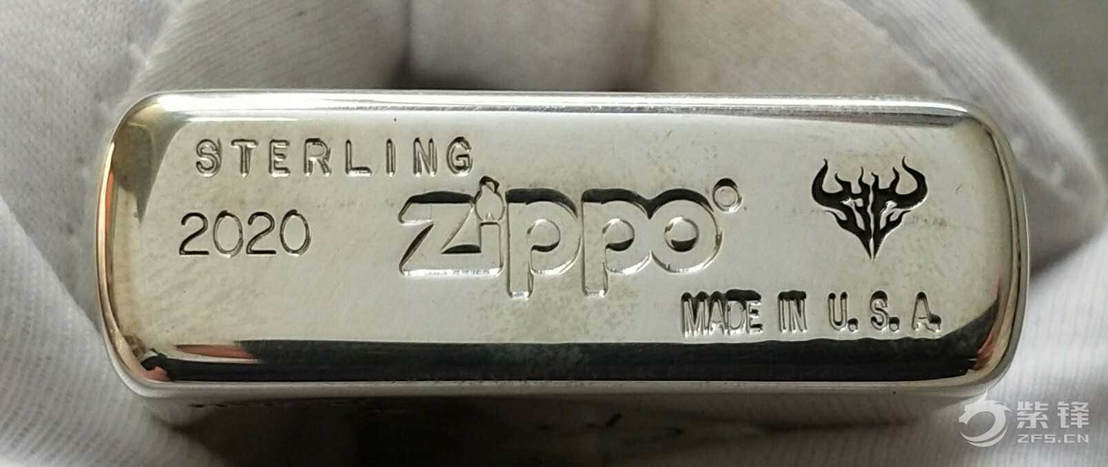 zippo纯银底刻鉴别图片