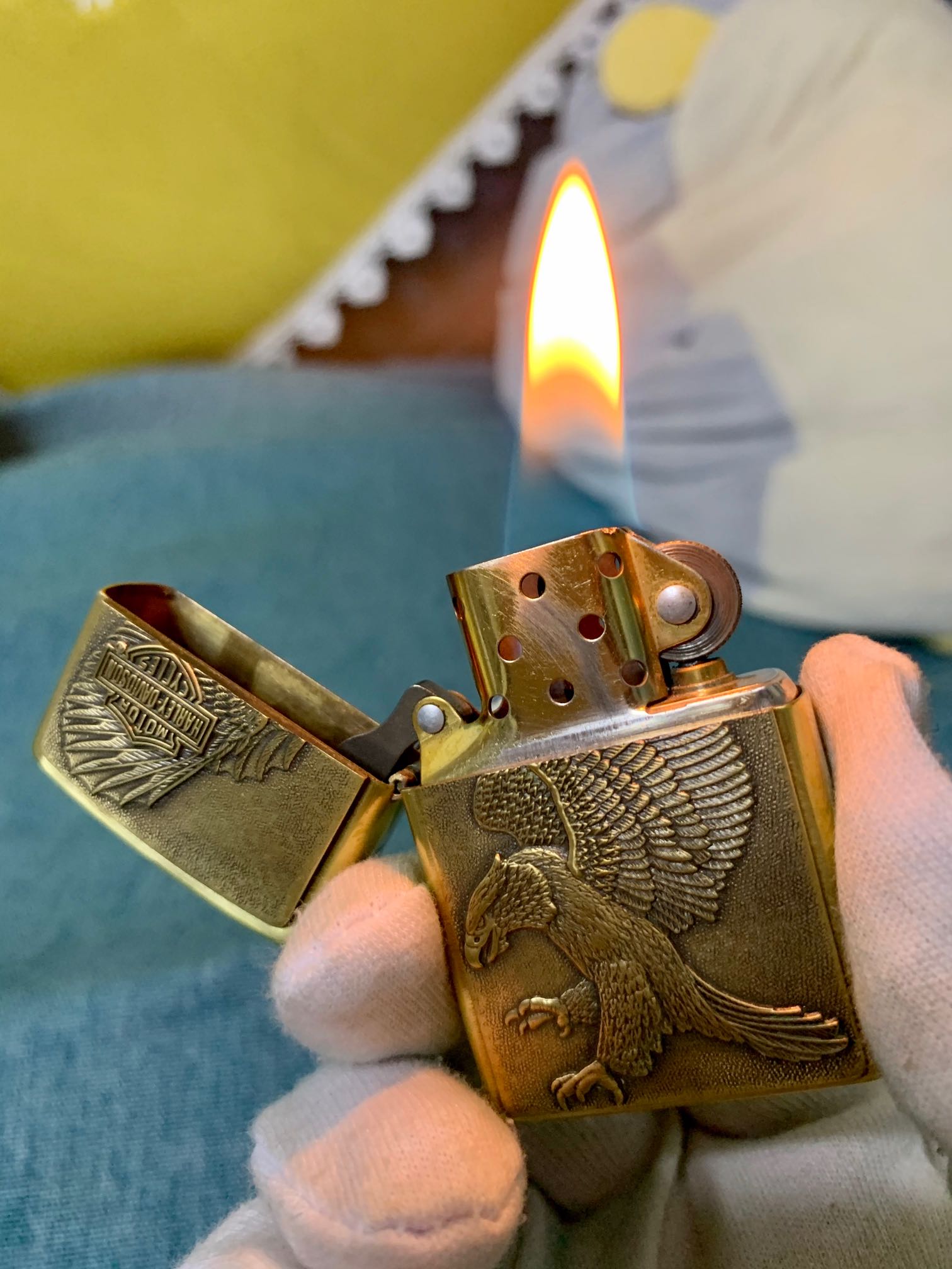 97 年首版 纯铜巴雷特哈雷捕捉鹰-晒机交流紫锋-zippo打火机爱好者